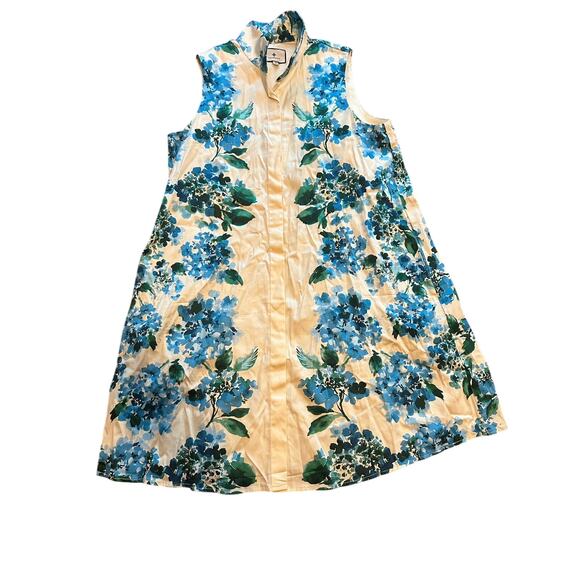 Tuckernuck waters edge hydrangea sleeveless charlie dress womens med - Picture 1 of 6